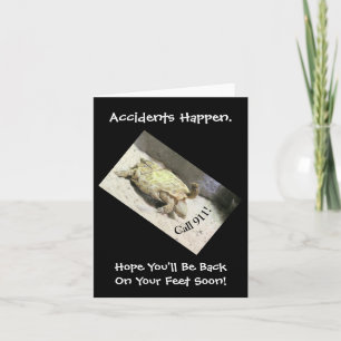 HUMOROUS ACCIDENT CARD/TURTLE UPSIDE DOWN/CUSTOMI CARD