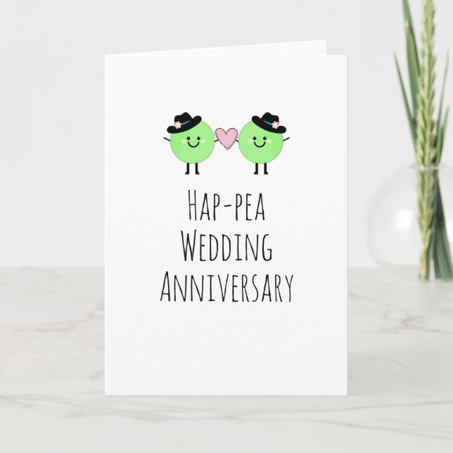 Humorous Anniversary Card Peas Gay Homosexual (Front)