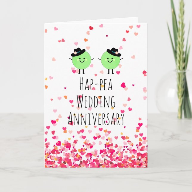 Humorous Anniversary Card Peas Gay Homosexual (Front)