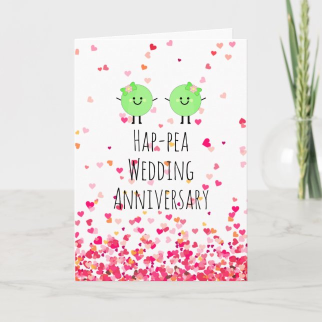 Humorous Anniversary Card Peas Gay Homosexual (Front)
