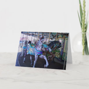 HUMOROUS BIRTHDAY ADULT CARD  CAROUSEL HORSES