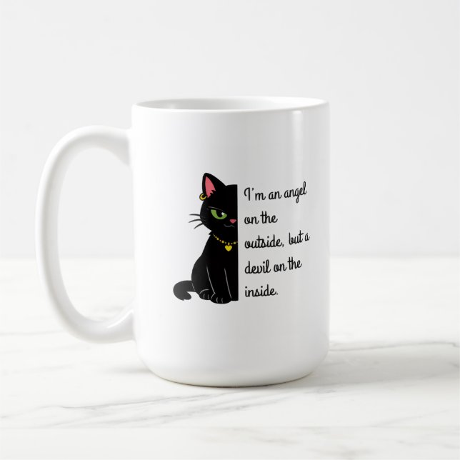 humorous black cat mugs (Gauche)