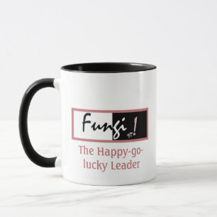 Humorous Black, White and Pink Fungi Pun for Him Mug