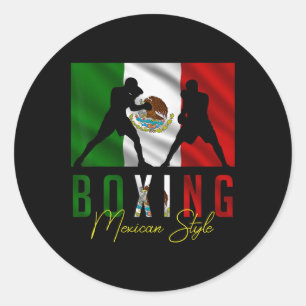 Humorous Boxing Mexican Sparring Kickboxing Kickbo Classic Round Sticker