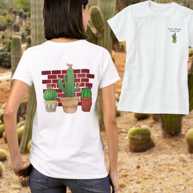 Humorous Cactus Plant Manager Custom T-Shirt (Creator Uploaded)