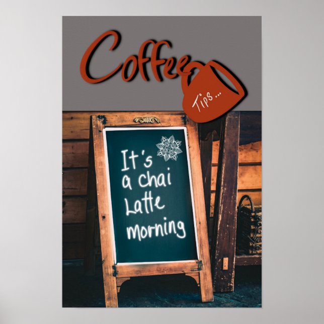 Humorous chalkboard quote red coffee mug kitchen  poster (Front)