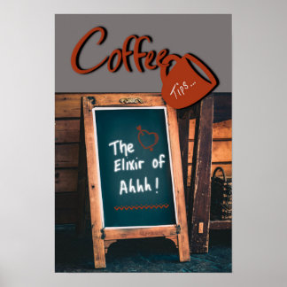 Humorous chalkboard quote red coffee mug kitchen poster