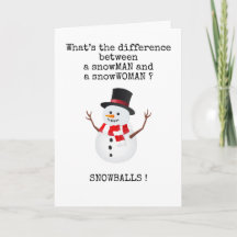 Humorous Christmas Card Snowman Design