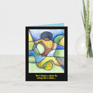 Humorous Circus Clown artwork Thank You Card