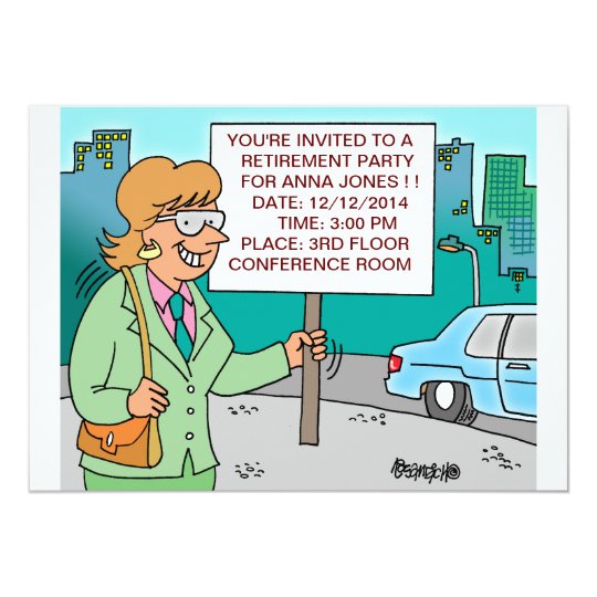 Humorous Corporate Cartoon Retirement Invitations Zazzle Ca