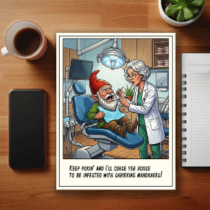 Humorous Dentist Office Cartoon Postcard