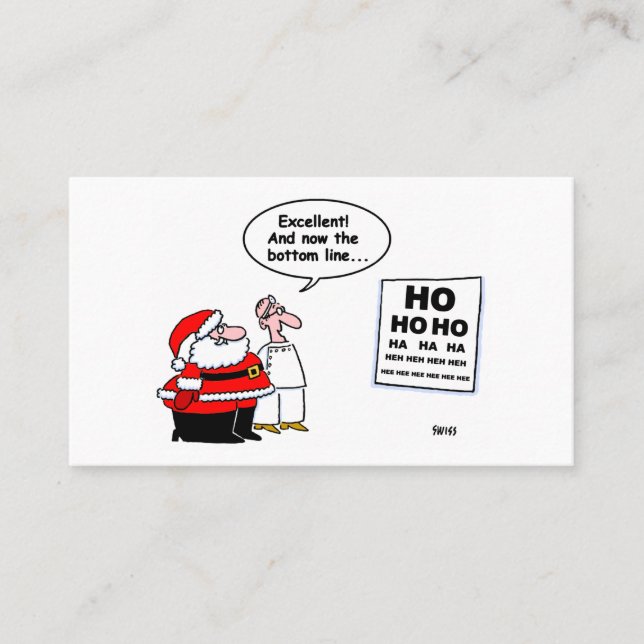 Humorous Eye Doctor Christmas Season Business Card (Front)