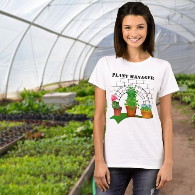 Humorous Floral Art Plant Manager Front Side T-Shirt (Creator Uploaded)