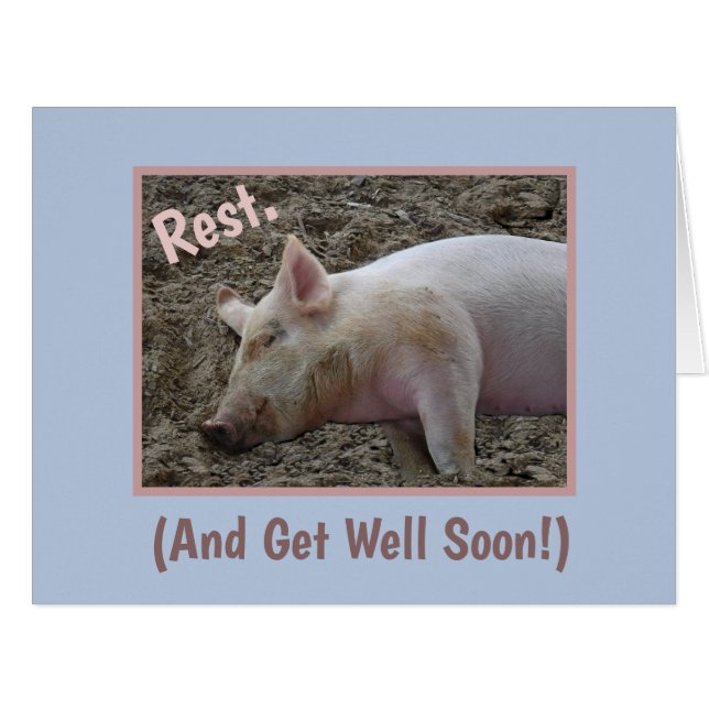 HUMOROUS GET WELL FROM GROUP/SLEEPING PIG (Front Horizontal)