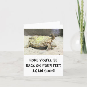 HUMOROUS GET WELL NOTE CARD /TURTLE FLIPPED OVER