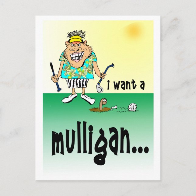 Humorous Golf Birthday Card (Front)