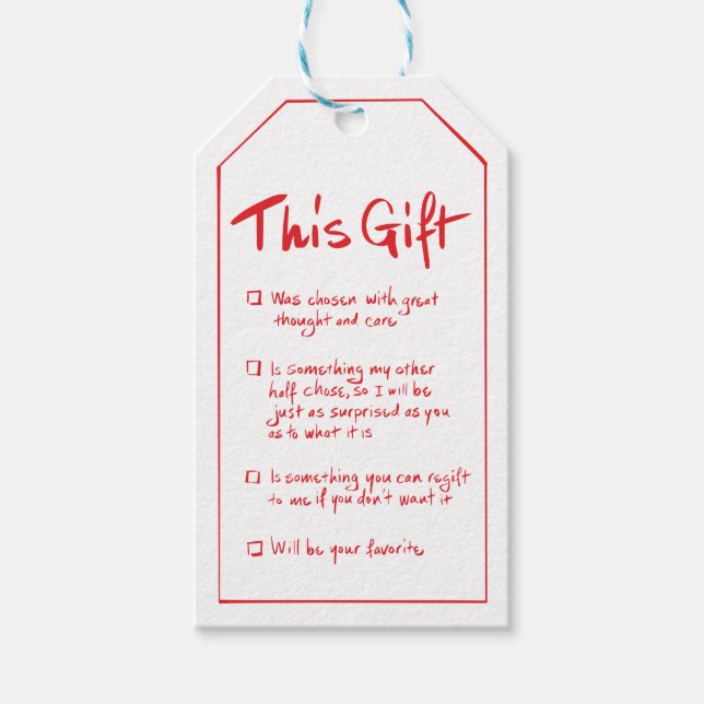 Humorous Handwritten Gift Tag (Front)