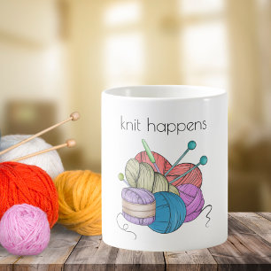 Humorous Knit Happens  Coffee Mug