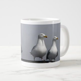 Humorous Mr & Mrs Gully Romantic Seagull Coastal Large Coffee Mug