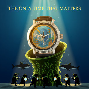 Humorous Narwhal Bathroom Clock Watch