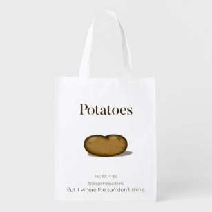 Humorous Sack of Potatoes Off-Color Eco-Friendly Reusable Grocery Bag