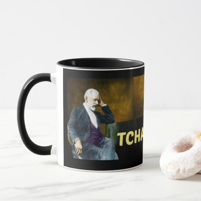 HUMOROUS TCHAIKOFFEE COFFEE MUG (With Donut)