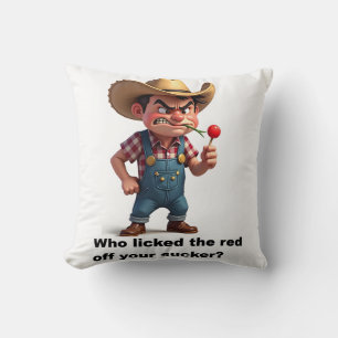 Humorous throw pillow