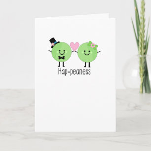 Humorous Wedding Cute Bride & Groom Peas Card
