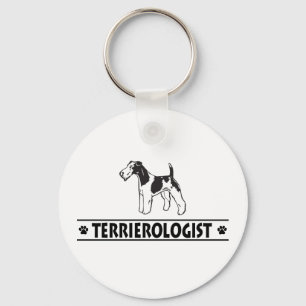 Humorous Wirehaired Fox Terrier Keychain