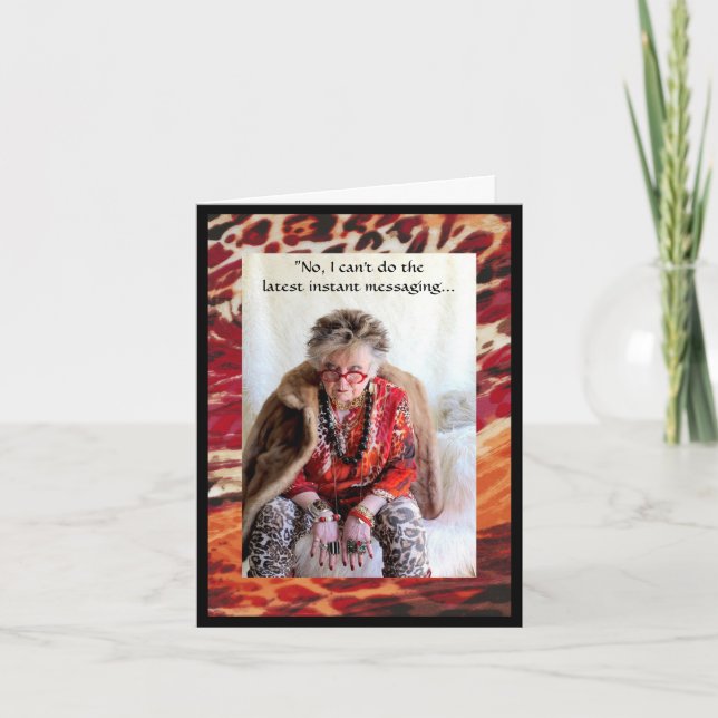 Humorously thinking about instant messaging card (Front)