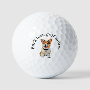 Humour Adorable Corgi 'Bark Less, Golf More' Fun Balls