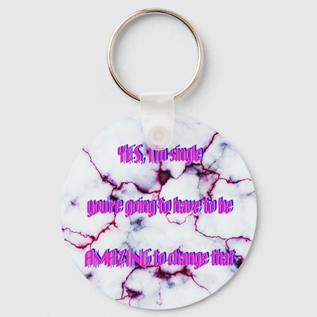 Humour - Amazing & Single Keychain (Front)