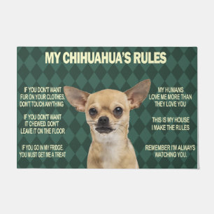 Humour Cihuahua Dog Rules Mat, Chihuahua Owner Doormat