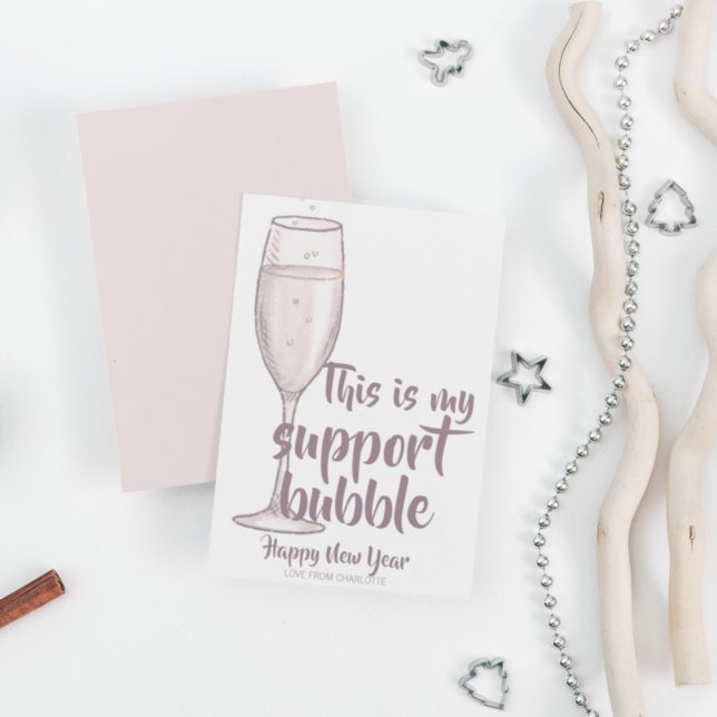 Humour Corona Virus New Year Support Bubble Holiday Card (Creator Uploaded)