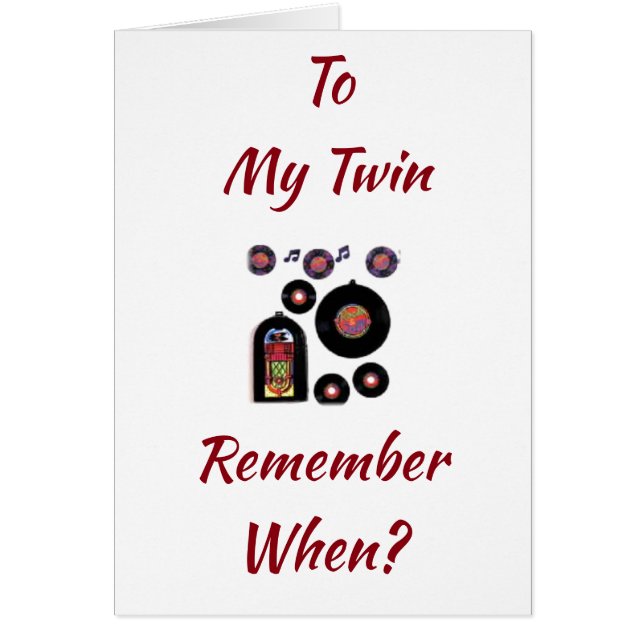 HUMOUR D'ANNIVERSAIRE DE MA ***TWIN*** CARTE D'ANN (Devant)