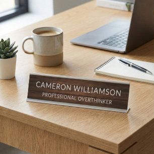 Humour de bureau moderne Plaque de nom de surpense