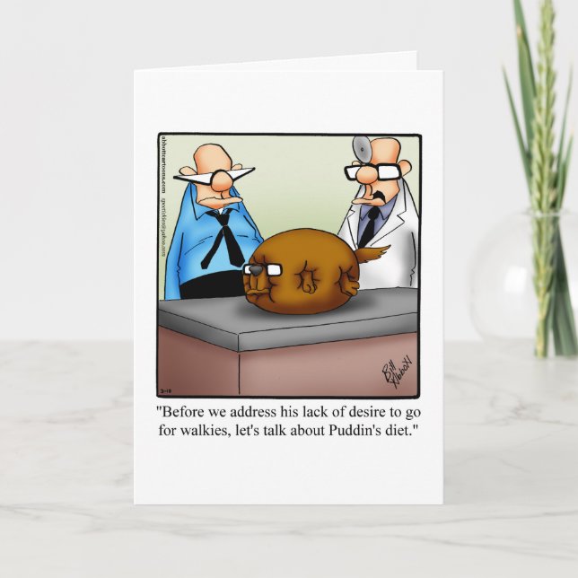 Humour de chien amusant blanc de carte de voeux (Devant)