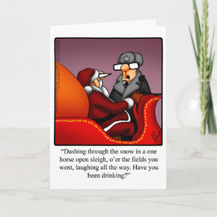 Humour de Noël Carte de voeux "Dashing Sleigh"