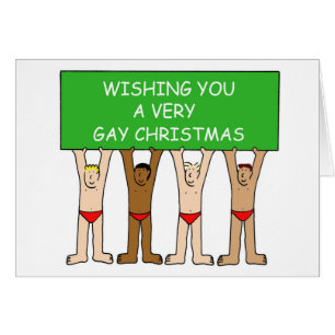 Humour de Noël Gay Cartoon Men in Underpants