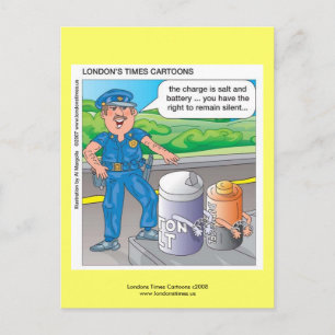 Humour de Policier Attaque et Batterie Cartes Post