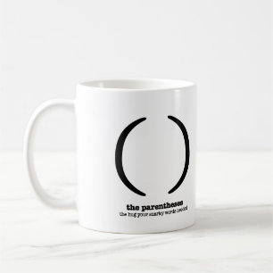 Humour de ponctuation de parenthèses de tasse de