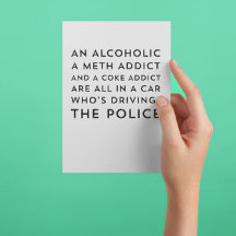 Humour de récupération Sarcastique 12 étape Carte 