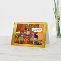 Humour Family Cats Setting the cake "on fire" CAR