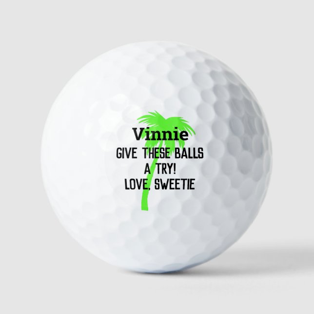 Humour fun personalized custom Golf Balls (Front)