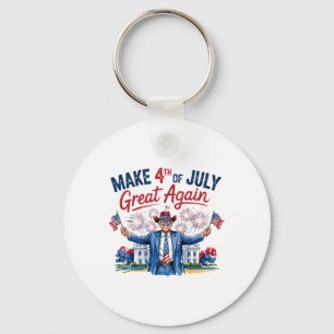 Humour Funny Trump Make 4th Of July Great Again Me Keychain