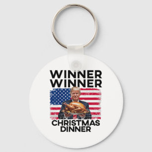 Humour Funny Trump Winner Winner Christmas Dinner Keychain