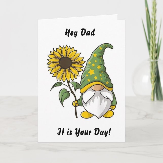 HUMOUR GNOME POUR "PAPA" SUR VOTRE CARTE D'ANNIVER (Devant)