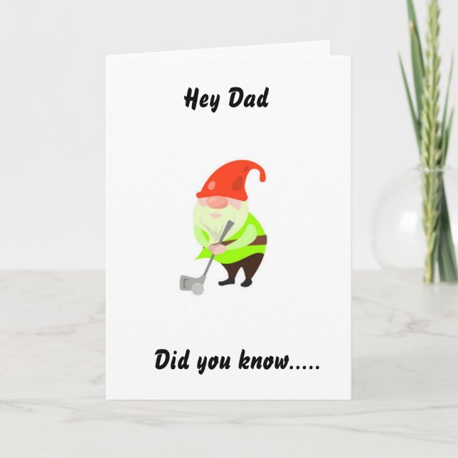 HUMOUR GOLFING POUR "PAPA" SUR VOTRE CARTE D'ANNIV (Devant)