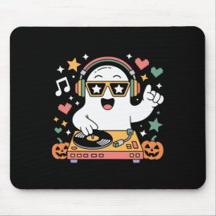 Humour Halloween Ghost Dj With Turntable Music Cos Mouse Pad