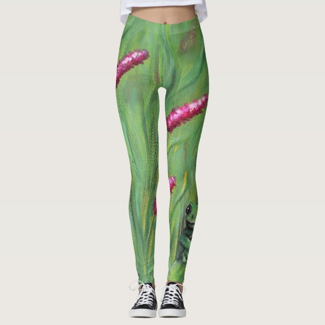 Humour magique de grenouille Aquarelle Leggings de (Devant)